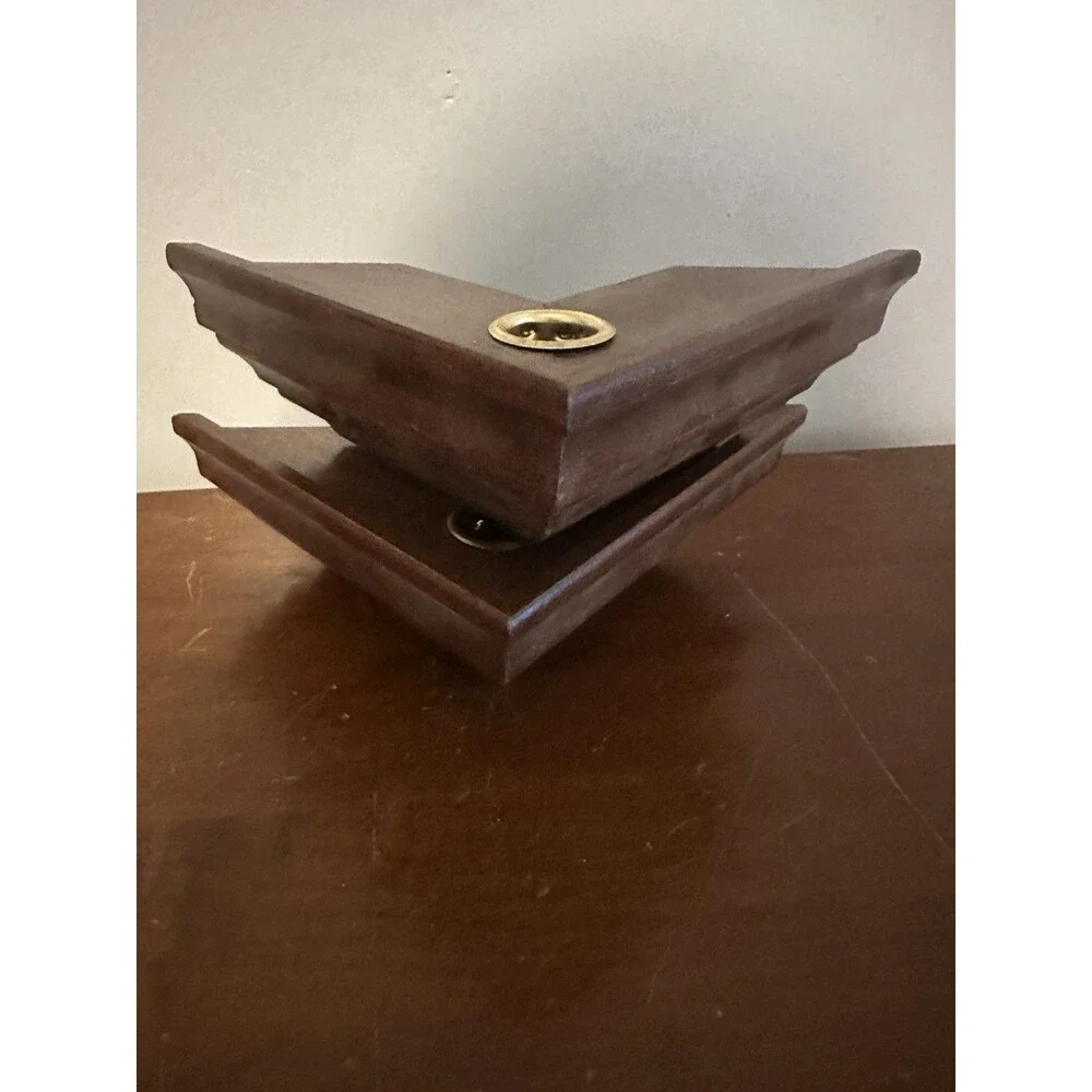 Vintage Home Interiors Corner Wall Candle Sconces Set of 2 Wood Candle Holders